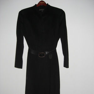 Black Wool Angora Maxi Coat Size 4. Made in US.